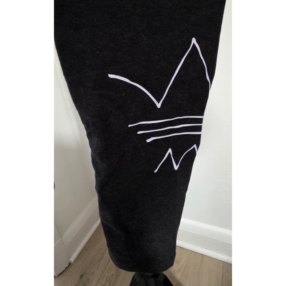 Brand New Adidas Trefoil Embossed Leggings Melange Heather Black Gray Size M NwT